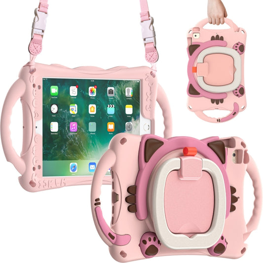 Cute Cat King Kids Shockproof EVA Protective Case with Holder & Shoulder Strap & Handle, For iPad mini 2019 / 4 / 3 / 2 / 1