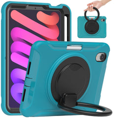 Heavy Duty TPU Hybrid PC Tablet Case with 360 Rotation Handle Grip Holder & Pen Slot, For iPad mini 6 / mini 2024