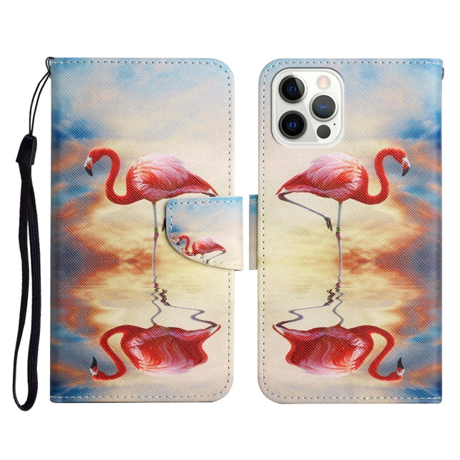 Horizontale Klapphülle aus Leder mit bemaltem Muster, Halter, Kartenfach und Geldbörse, für iPhone 13 Pro Max