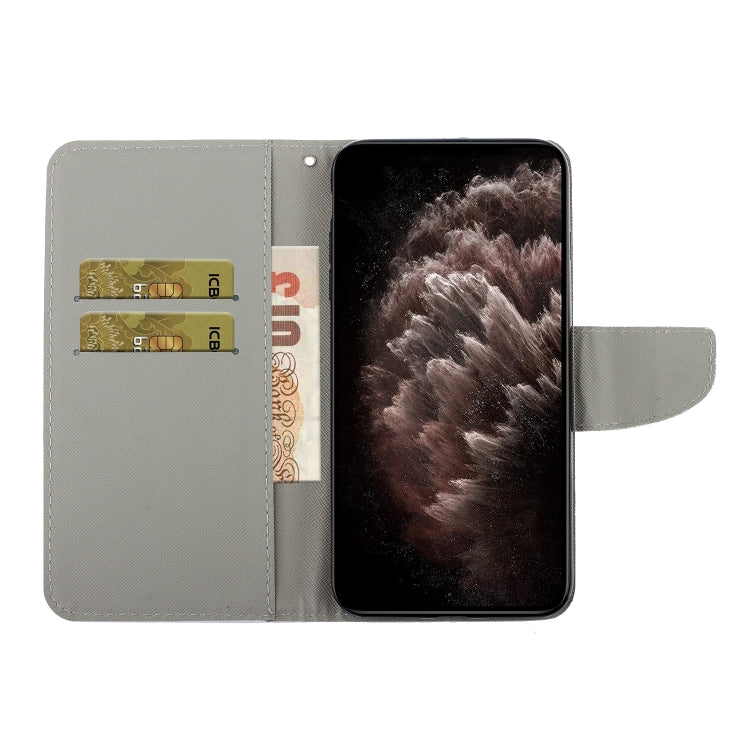 Horizontale Klapphülle aus Leder mit bemaltem Muster, Halter, Kartenfach und Geldbörse, für iPhone 13 Pro