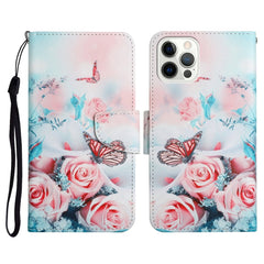 Funda de cuero con tapa horizontal con patrón pintado, soporte, ranura para tarjetas y billetera, para iPhone 13 Pro