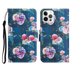 Funda de cuero con tapa horizontal con patrón pintado, soporte, ranura para tarjetas y billetera, para iPhone 13 Pro