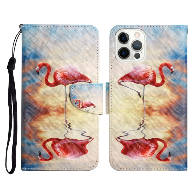 Horizontale Klapphülle aus Leder mit bemaltem Muster, Halter, Kartenfach und Geldbörse, für iPhone 13 Pro