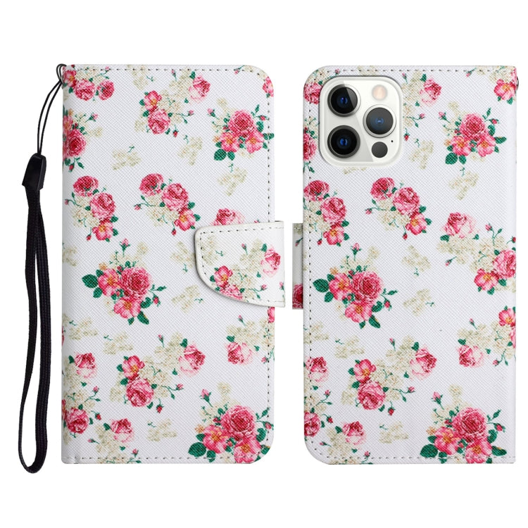Horizontale Klapphülle aus Leder mit bemaltem Muster, Halter, Kartenfach und Geldbörse, für iPhone 13 Pro