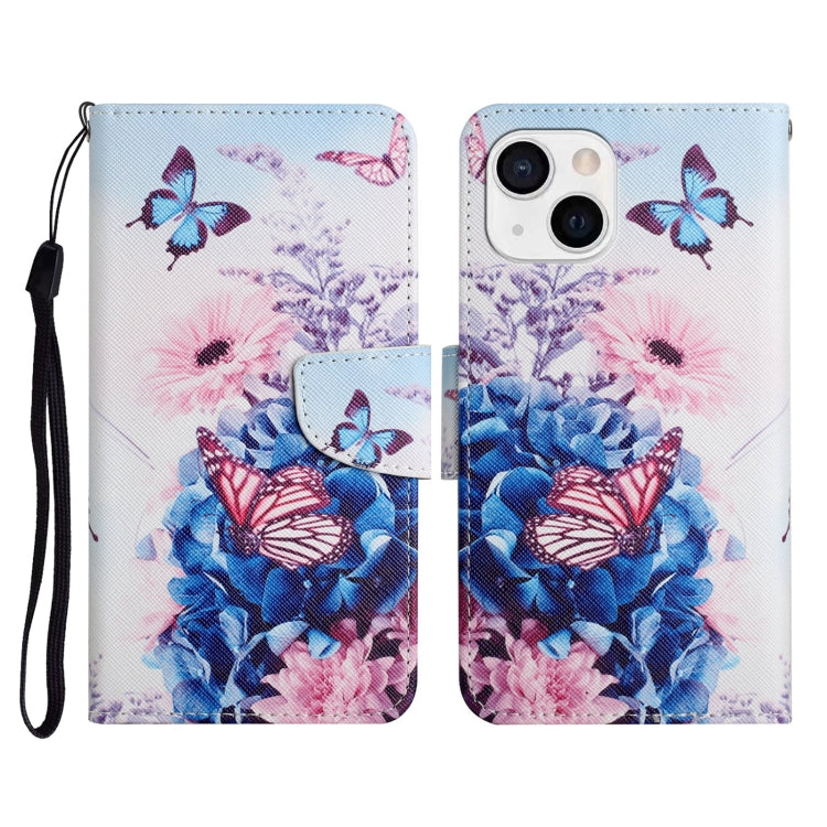 Painted Pattern Horizontal Flip Leather Case with Holder & Card Slot & Wallet, For iPhone 13