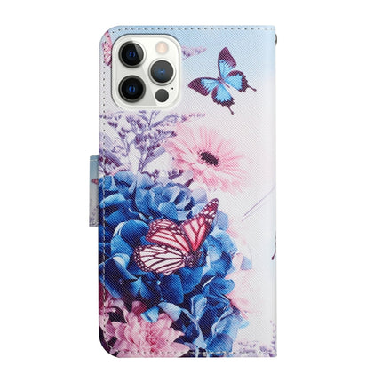 Funda de cuero con tapa horizontal con patrón pintado, soporte, ranura para tarjetas y billetera, para iPhone 12/12 Pro