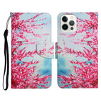 Para iPhone 12 / 12 Pro / Flores de cerezo rojas