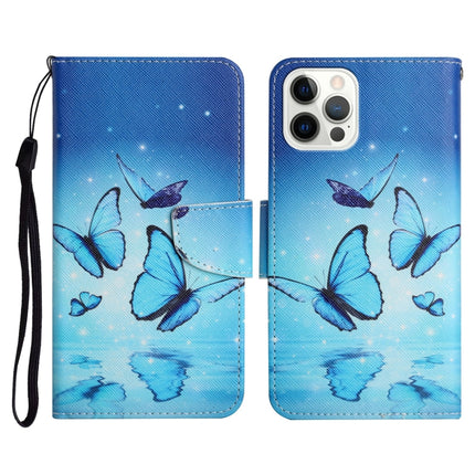 Funda de cuero con tapa horizontal con patrón pintado, soporte, ranura para tarjetas y billetera, para iPhone 12/12 Pro