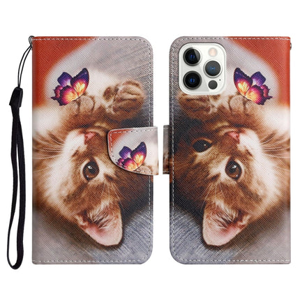 Funda de cuero con tapa horizontal con patrón pintado, soporte, ranura para tarjetas y billetera, para iPhone 12/12 Pro