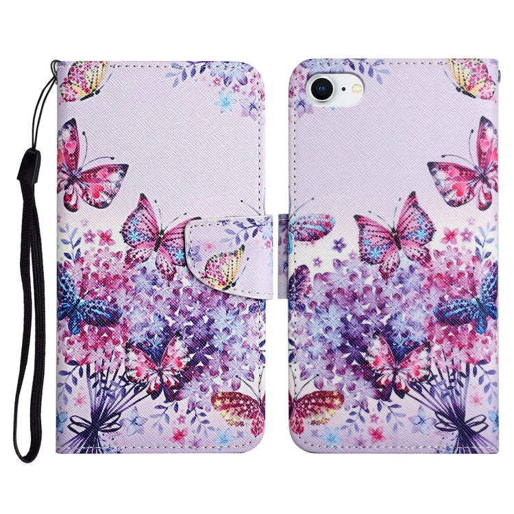 Painted Pattern Horizontal Flip Leather Case with Holder & Card Slot & Wallet, For iPhone SE 2022 / SE 2020 / 8 / 7