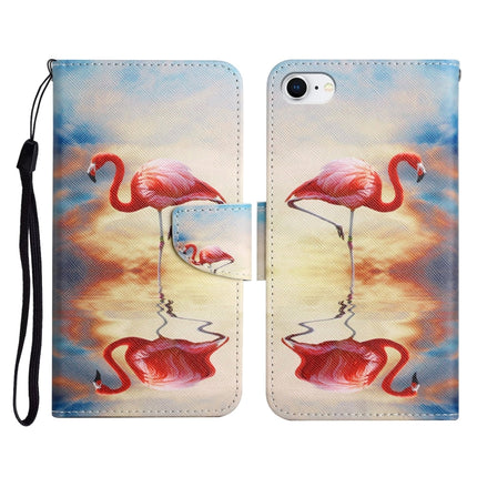 Painted Pattern Horizontal Flip Leather Case with Holder & Card Slot & Wallet, For iPhone SE 2022 / SE 2020 / 8 / 7