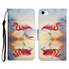 Funda de cuero con tapa horizontal con patrón pintado, soporte, ranura para tarjetas y billetera, para iPhone SE 2022 / SE 2020 / 8 / 7