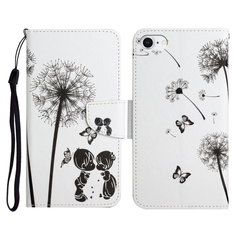Painted Pattern Horizontal Flip Leather Case with Holder & Card Slot & Wallet, For iPhone SE 2022 / SE 2020 / 8 / 7