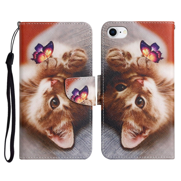 Painted Pattern Horizontal Flip Leather Case with Holder & Card Slot & Wallet, For iPhone SE 2022 / SE 2020 / 8 / 7