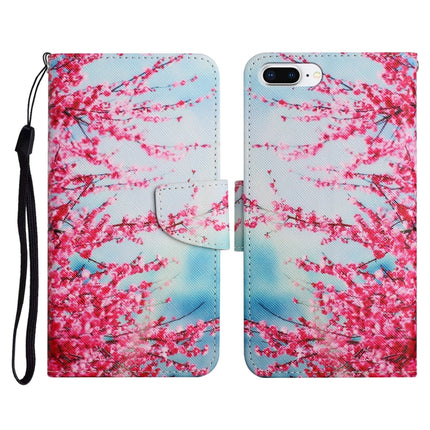 Estuche de cuero con tapa horizontal con patrón pintado, ranura para tarjetas y billetera, para iPhone 8 Plus y 7 Plus