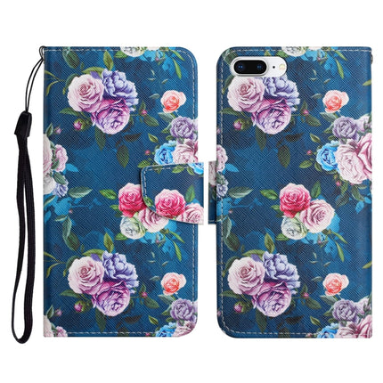 Estuche de cuero con tapa horizontal con patrón pintado, ranura para tarjetas y billetera, para iPhone 8 Plus y 7 Plus