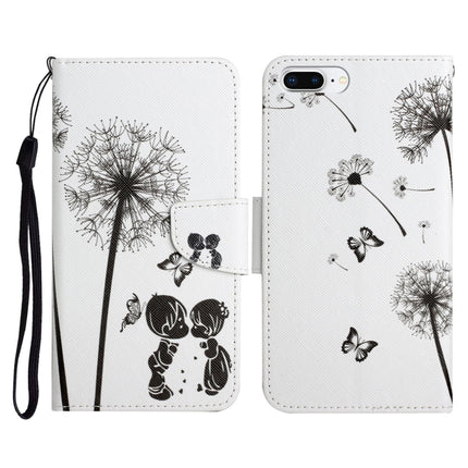 Estuche de cuero con tapa horizontal con patrón pintado, ranura para tarjetas y billetera, para iPhone 8 Plus y 7 Plus
