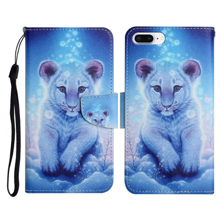 Estuche de cuero con tapa horizontal con patrón pintado, ranura para tarjetas y billetera, para iPhone 8 Plus y 7 Plus