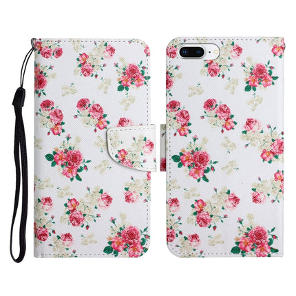 Estuche de cuero con tapa horizontal con patrón pintado, ranura para tarjetas y billetera, para iPhone 8 Plus y 7 Plus