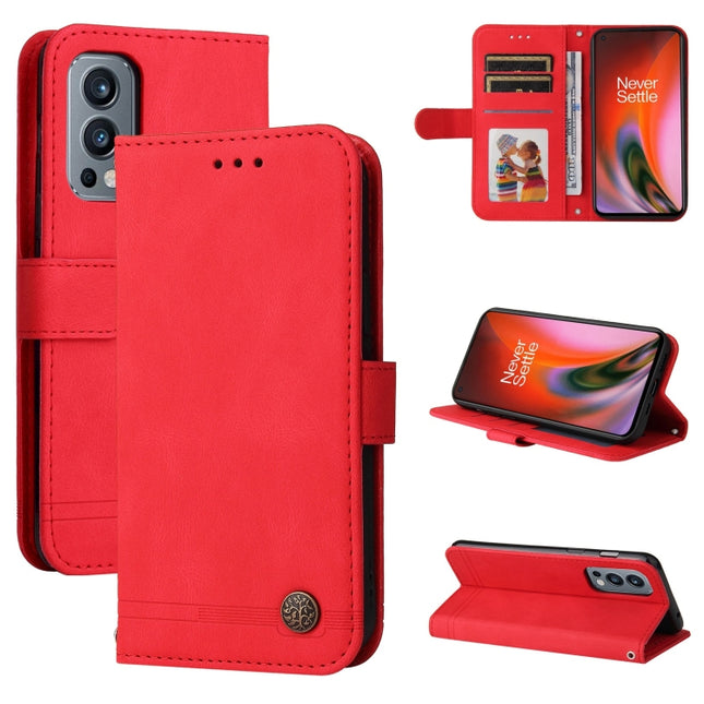 Skin Feel Life Tree Metal Button Horizontal Flip Leather Case with Holder & Card Slot & Wallet & Photo Frame & Strap, For OnePlus Nord 2 5G, For OnePlus Nord CE 5G, For OPPO Realme 7 5G / V5 5G, For Xiaomi Redmi 10