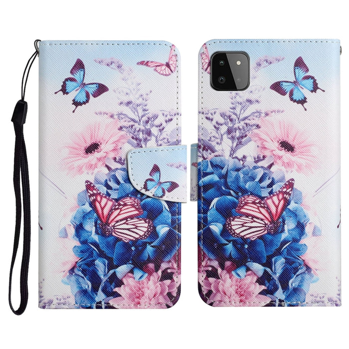 Painted Pattern Horizontal Flip Leather Case with Holder & Card Slot & Wallet, For Samsung Galaxy A22 5G