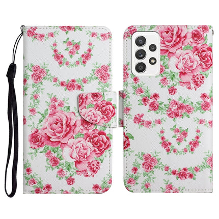 Painted Pattern Horizontal Flip Leather Case with Holder & Card Slot & Wallet, For Samsung Galaxy A52 5G / 4G