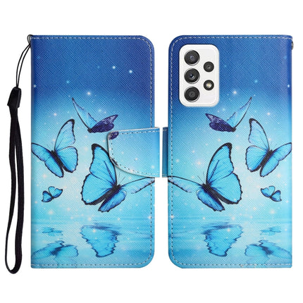 Painted Pattern Horizontal Flip Leather Case with Holder & Card Slot & Wallet, For Samsung Galaxy A52 5G / 4G
