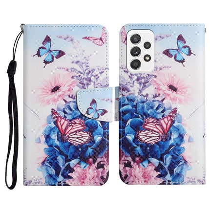 Painted Pattern Horizontal Flip Leather Case with Holder & Card Slot & Wallet, For Samsung Galaxy A52 5G / 4G