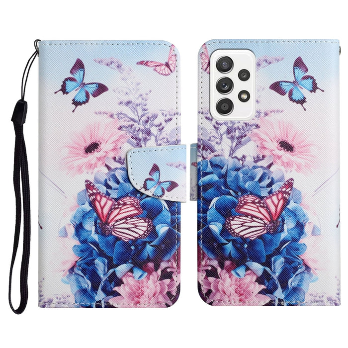 Painted Pattern Horizontal Flip Leather Case with Holder & Card Slot & Wallet, For Samsung Galaxy A52 5G / 4G