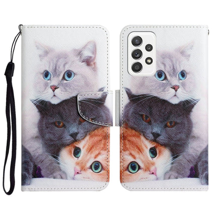 Painted Pattern Horizontal Flip Leather Case with Holder & Card Slot & Wallet, For Samsung Galaxy A52 5G / 4G