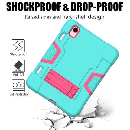Estuche protector de silicona y PC a prueba de golpes con diseño de robot en color de contraste con soporte y ranura para lápiz, para iPad mini 2024/mini 6