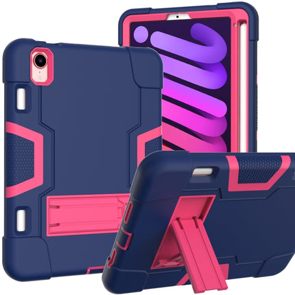 Estuche protector de silicona y PC a prueba de golpes con diseño de robot en color de contraste con soporte y ranura para lápiz, para iPad mini 2024/mini 6