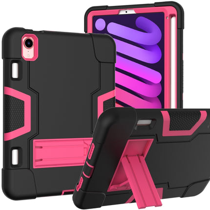 Estuche protector de silicona y PC a prueba de golpes con diseño de robot en color de contraste con soporte y ranura para lápiz, para iPad mini 2024/mini 6