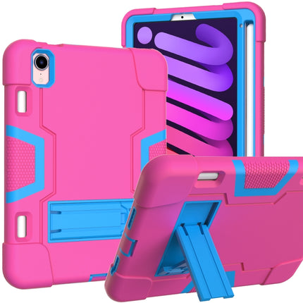 Estuche protector de silicona y PC a prueba de golpes con diseño de robot en color de contraste con soporte y ranura para lápiz, para iPad mini 2024/mini 6
