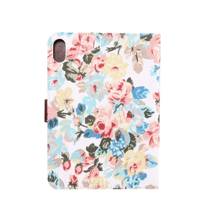 Funda de cuero inteligente con diseño de flores para iPad mini 6/mini 2024