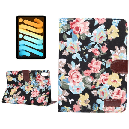 Funda de cuero inteligente con diseño de flores para iPad mini 6/mini 2024