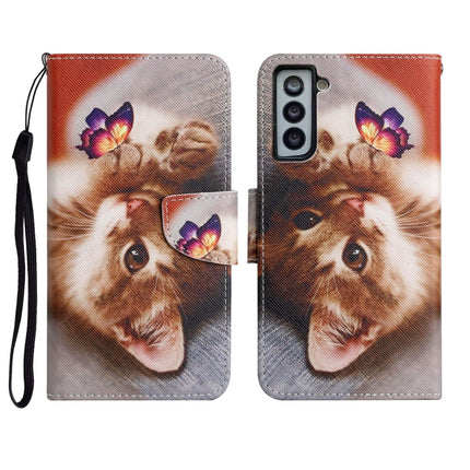 Painted Pattern Horizontal Flip Leather Case with Holder & Card Slot & Wallet, For Samsung Galaxy S21 5G
