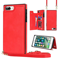 Cross-body Square Double Buckle Flip Card Bag TPU+PU Case with Card Slots & Wallet & Photo & Strap, For iPhone 8 Plus / 7 Plus, For iPhone SE 2022 / SE 2020 / 8 / 7, For iPhone 11, For iPhone 11 Pro, For iPhone 11 Pro Max