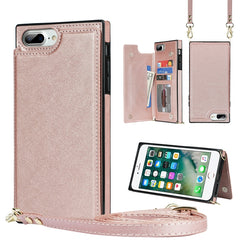 Cross-body Square Double Buckle Flip Card Bag TPU+PU Case with Card Slots & Wallet & Photo & Strap, For iPhone 8 Plus / 7 Plus, For iPhone SE 2022 / SE 2020 / 8 / 7, For iPhone 11, For iPhone 11 Pro, For iPhone 11 Pro Max