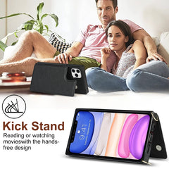 Quadratische Cross-Body-Kartentasche mit Doppelschnalle, TPU+PU, Kartenfächern &amp; Geldbörse &amp; Foto &amp; Gurt, für iPhone 12 mini, für iPhone 12 / 12 Pro, für iPhone 12 Pro Max, für iPhone XS / X, für iPhone XS Max