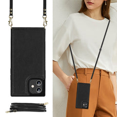 Cross-body Square Double Buckle Flip Card Bag TPU+PU Case with Card Slots & Wallet & Photo & Strap, For iPhone 12 mini, For iPhone 12 / 12 Pro, For iPhone 12 Pro Max, For iPhone XS / X, For iPhone XS Max