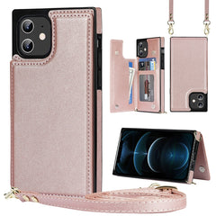 Cross-body Square Double Buckle Flip Card Bag TPU+PU Case with Card Slots & Wallet & Photo & Strap, For iPhone 12 mini, For iPhone 12 / 12 Pro, For iPhone 12 Pro Max, For iPhone XS / X, For iPhone XS Max