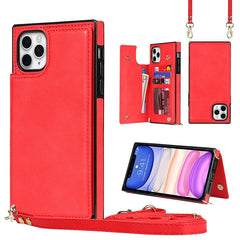 Cross-body Square Double Buckle Flip Card Bag TPU+PU Case with Card Slots & Wallet & Photo & Strap, For iPhone 12 mini, For iPhone 12 / 12 Pro, For iPhone 12 Pro Max, For iPhone XS / X, For iPhone XS Max