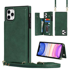 Cross-body Square Double Buckle Flip Card Bag TPU+PU Case with Card Slots & Wallet & Photo & Strap, For iPhone 12 mini, For iPhone 12 / 12 Pro, For iPhone 12 Pro Max, For iPhone XS / X, For iPhone XS Max