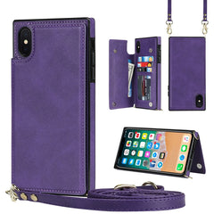 Cross-body Square Double Buckle Flip Card Bag TPU+PU Case with Card Slots & Wallet & Photo & Strap, For iPhone 12 mini, For iPhone 12 / 12 Pro, For iPhone 12 Pro Max, For iPhone XS / X, For iPhone XS Max