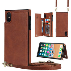 Cross-body Square Double Buckle Flip Card Bag TPU+PU Case with Card Slots & Wallet & Photo & Strap, For iPhone 12 mini, For iPhone 12 / 12 Pro, For iPhone 12 Pro Max, For iPhone XS / X, For iPhone XS Max