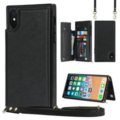 Cross-body Square Double Buckle Flip Card Bag TPU+PU Case with Card Slots & Wallet & Photo & Strap, For iPhone 12 mini, For iPhone 12 / 12 Pro, For iPhone 12 Pro Max, For iPhone XS / X, For iPhone XS Max