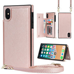 Cross-body Square Double Buckle Flip Card Bag TPU+PU Case with Card Slots & Wallet & Photo & Strap, For iPhone 12 mini, For iPhone 12 / 12 Pro, For iPhone 12 Pro Max, For iPhone XS / X, For iPhone XS Max