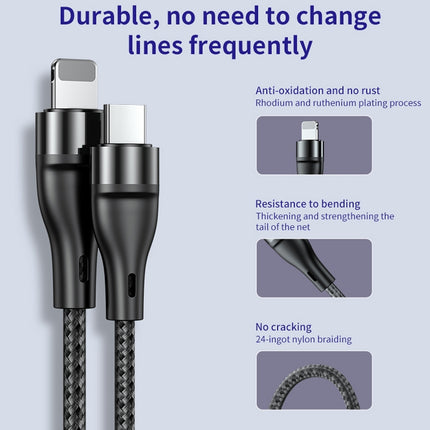 ADC-003 Typ-C auf 8-poliges PD-Schnellladedatenkabel, Weave, 1 m, 2 m