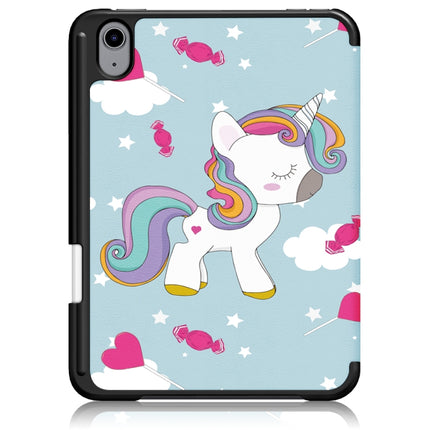 Estuche de cuero con tapa horizontal de TPU con patrón pintado, soporte plegable en tres direcciones, ranura para bolígrafo y función de suspensión/activación, para iPad mini 2024/mini 6